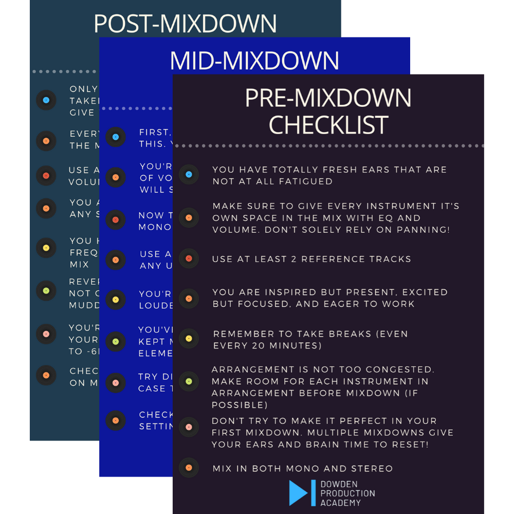 Maximize your time in the studio with this pre-mixdown checklists from Dowden